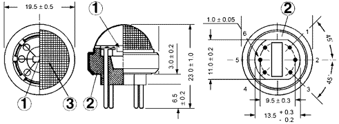 Внешний вид, состав и габаритные размеры датчика метан-пропан-бутан TGS816